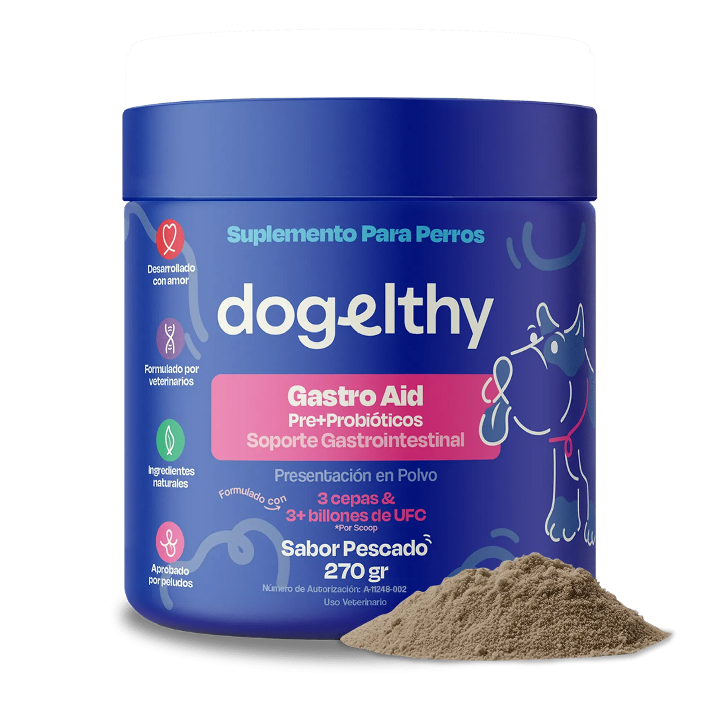 Probióticos para Perros - Gastro Aid 270g.